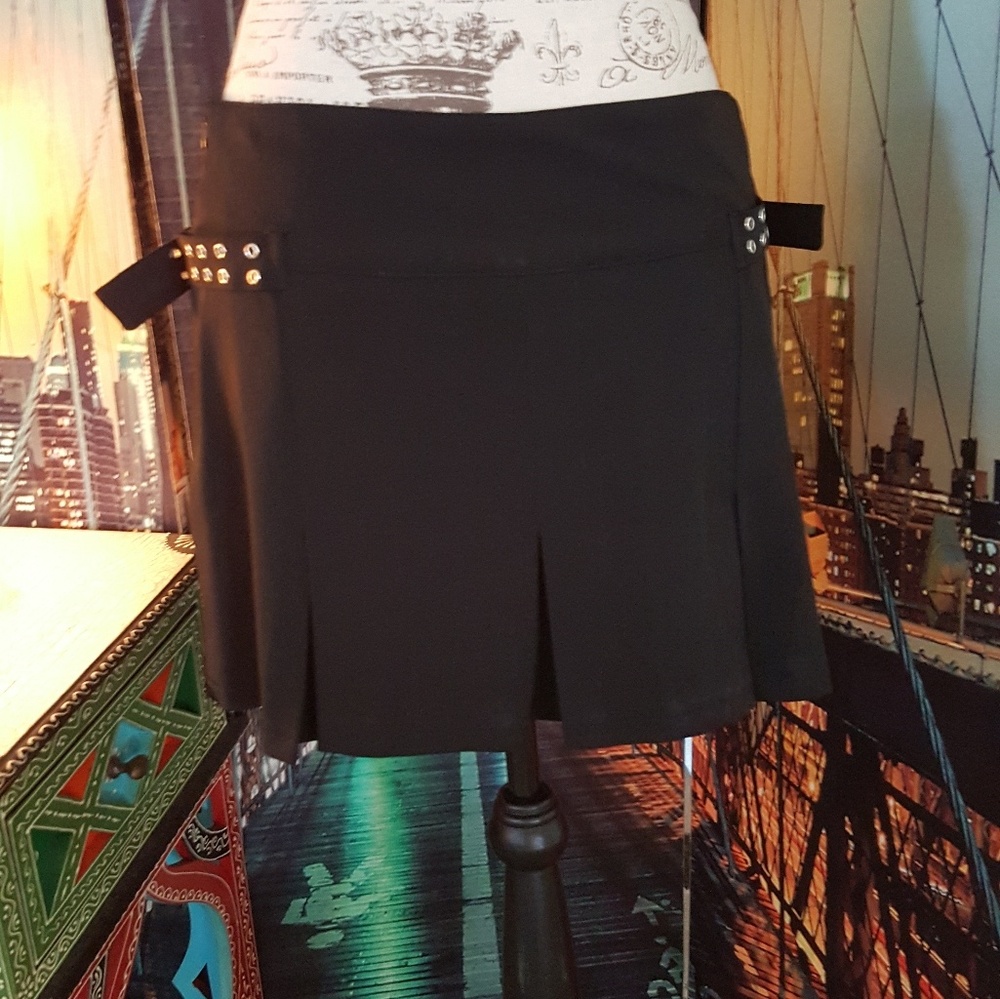 BeBe pleated, mini skirt ,  buckles